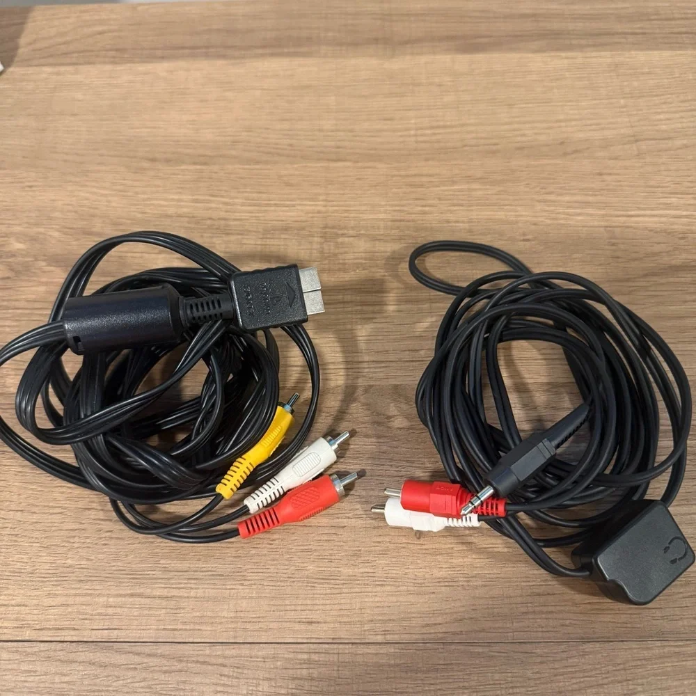 Sony PlayStation AV Cable + 3.5mm to RCA Audio Cable Bundle
